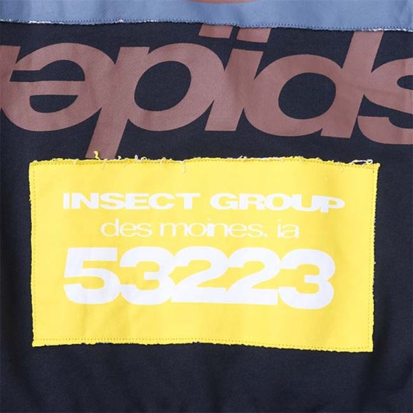 Sp5der Navy Blue & Brown Logo Pullover Hoodie Sweatshirt - Picture 5 of 13